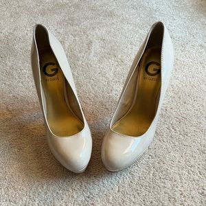 G by Guess Cream Leather Heels